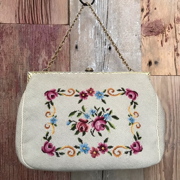 Vintage Handbags - Vintage Needlepoint Handbag